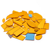 Golden Yellow Mixed Shapes Acrylic Sew-on Mirror For Dance Costume WholesaleRhinestone